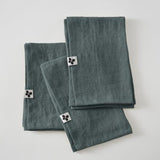 Juego de tres servilletas de lino lavado (varios colores)